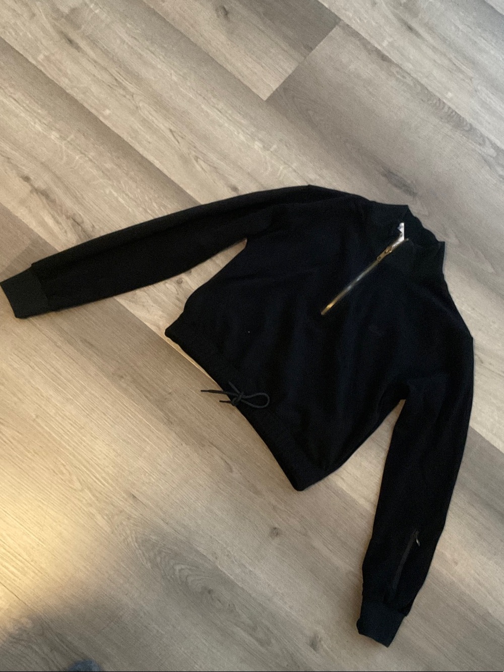 Ever forward Black Half-Zip Women's Crop Sweater